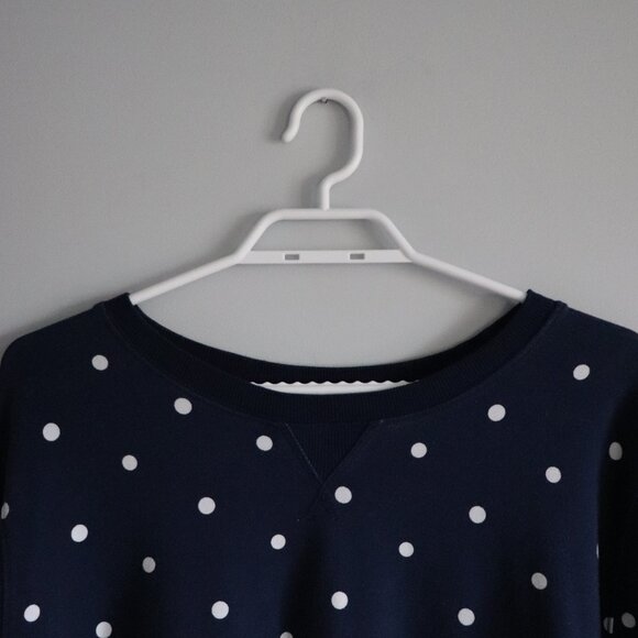 St. John's Bay Women's Blue Sz XL Classic Pull On‎ Crewneck Polka Dot Sweatshirt - Picture 4 of 9